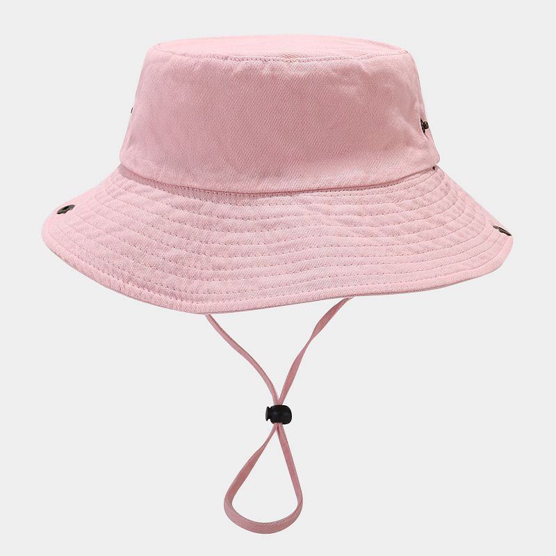 Wholesale  Patchwork Solid Color Wide-Brimmed Bucket Hat  Sun Hat